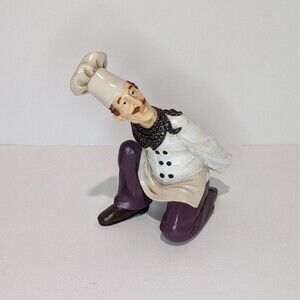 Playful Chef Wine Bottle Holder Ceramic Hand Painted